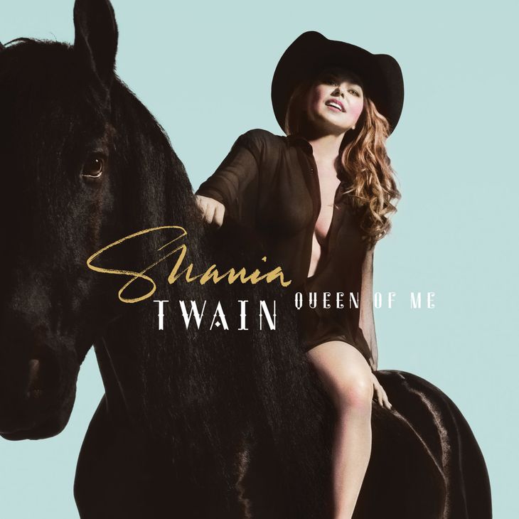 Coveret til Shania Twains sjette studiealbum, 'Queen of Me', som indeholder 12 sange og varer 36 minutter.
