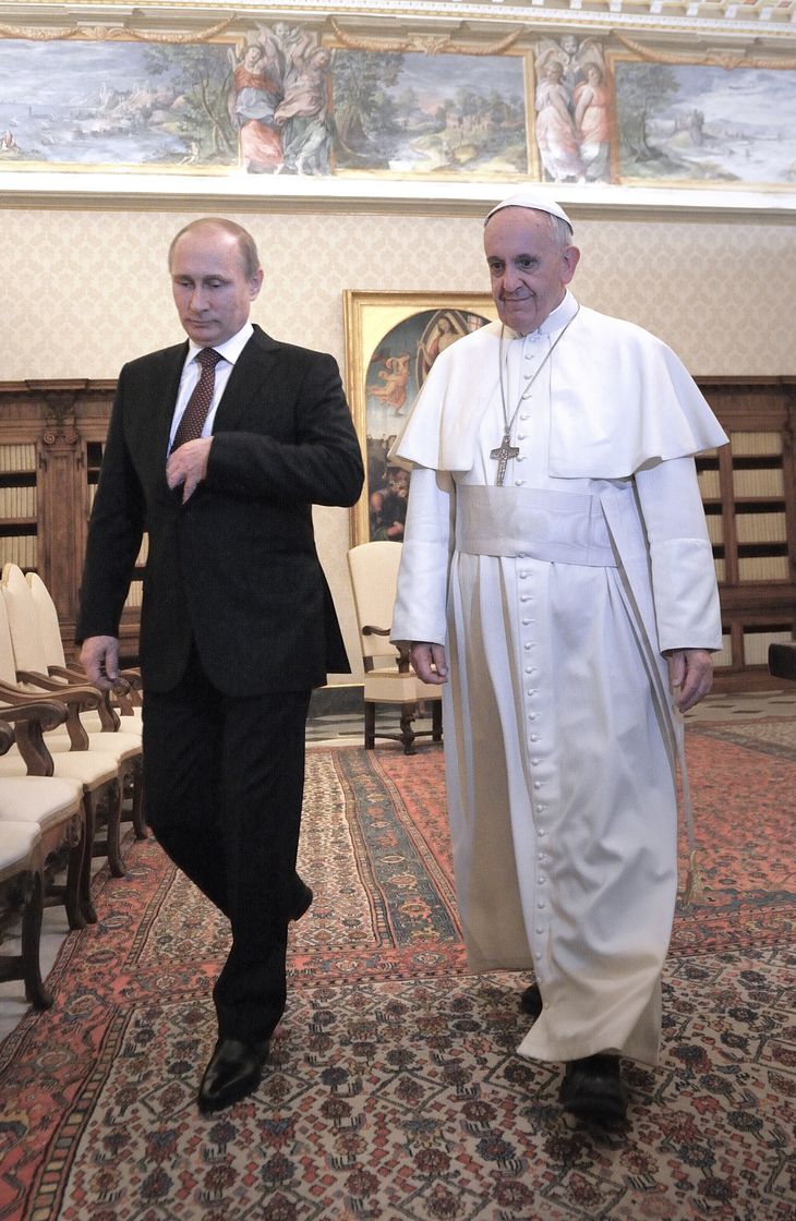 Den russiske præsident, Vladimir Putin, mødtes med paven i Vatikanet i 2013. Foto: Stefano Spaziani/Ritzau Scanpix
