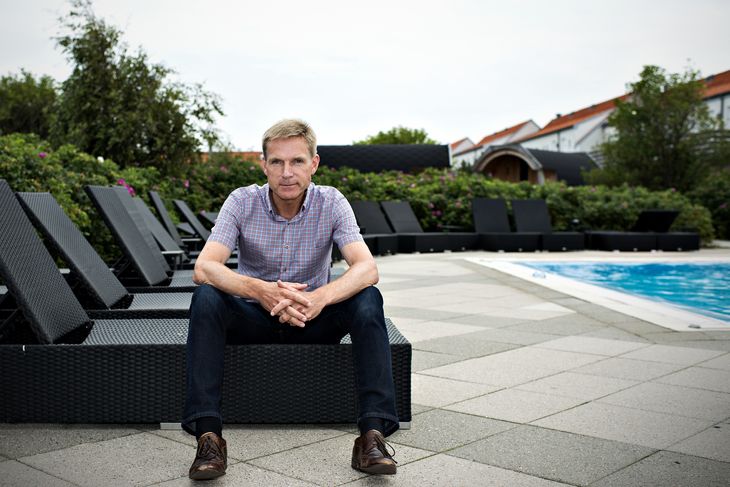 Kristian Thulesen Dahl  ved poolen på Hotel Color om eftermiddagen 4. august 2015.
