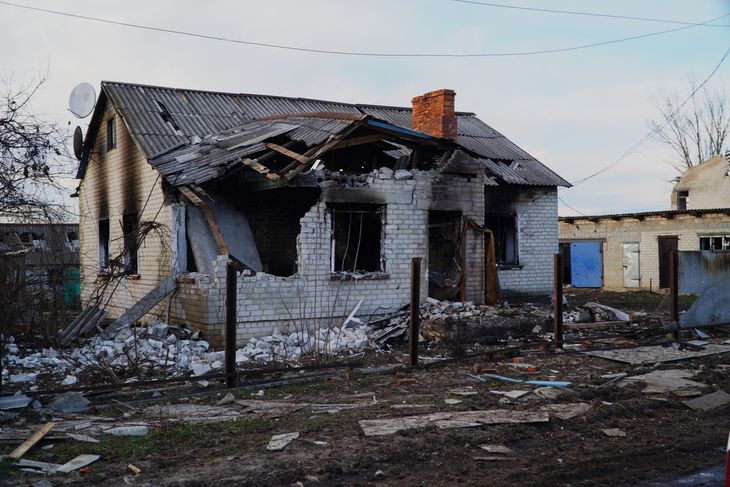 Ødelæggelserne i Makiivka er synlige alle steder. Foto: Stefan Weichert.