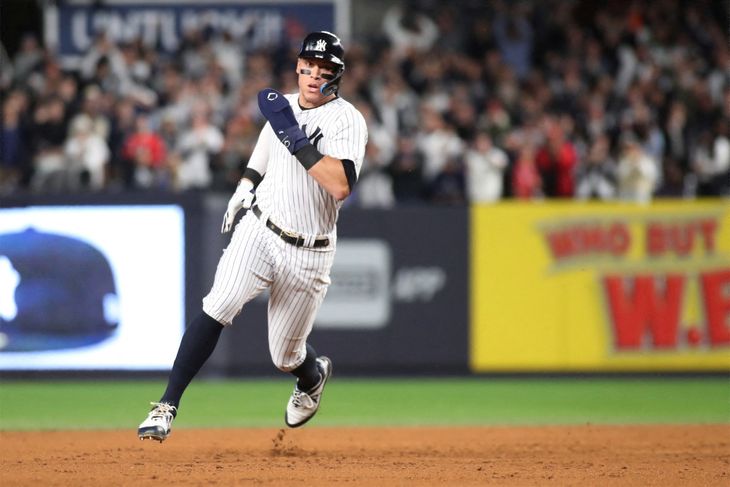 Aaron Judge kan se frem til at lave homeruns i Yankees-dragten i de kommende ni sæsoner. Foto: Wendell Cruz/Ritzau Scanpix