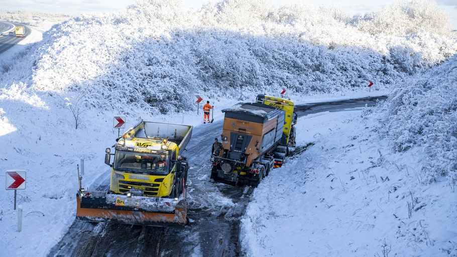 I sidste uge faldt der masser sne i Nordjylland. Billedet her er fra Hjørring. Men i dag har alle landsdele altså et snedække. Foto: René Schütze