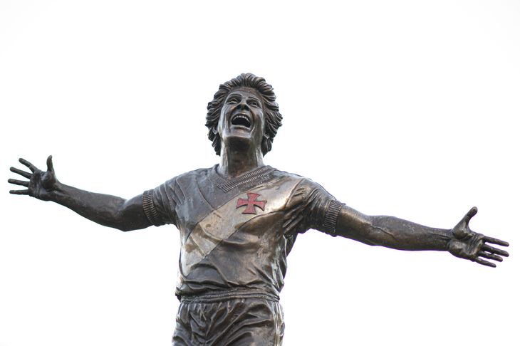 En statue af Dinamite blev i 2022 rejst uden for Vasco da Gamas stadion, São Januário. Foto:  Jorge Rodrigues/AGIF/Ritzau Scanpix