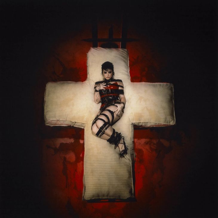 Plakaten og coveret til Demi Lovato-albummet 'Holy Fvck'. Foto: Planet Photos/Ritzau Scanpix
