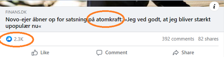Han tog fejl, Novo-bossen. Folk er vilde med hans udmelding. Screenshot fra Facebook/Finans.dk