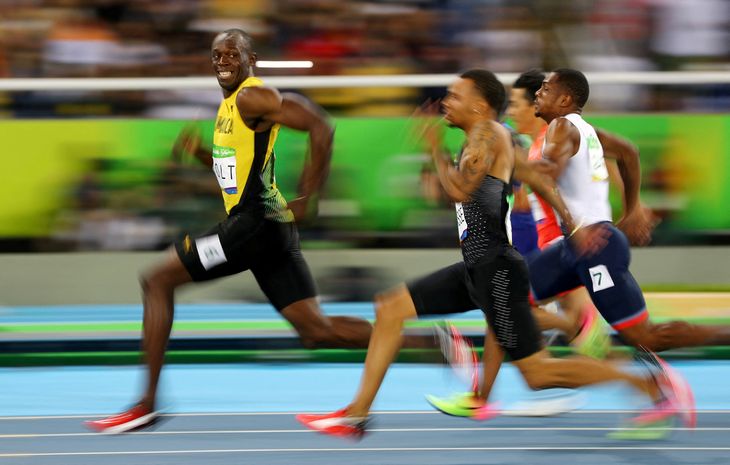 Usain Bolt ved OL i Rio i 2016. Her satte han konkurrenterne til vægs på 100-meter sprint. Foto: Kai Pfaffenbach/Ritzau Scanpix