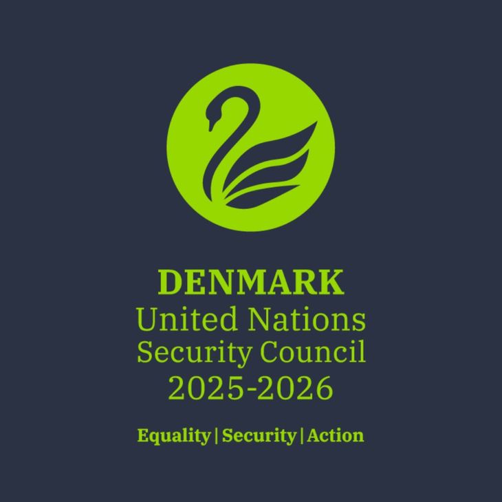 Sådan ser logoet ud for Danmarks kandidatur til en plads i FN's Sikkerhedsråd. Foto: dk4unsc.dk 