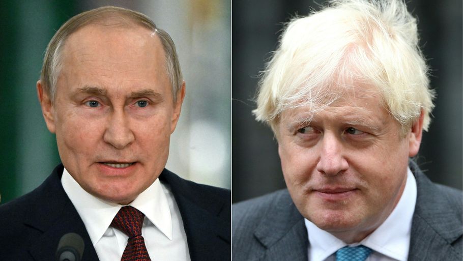 Boris Johnson hævder, at Vladimir Putin truede med at ramme ham med et missil. Foto: Sergei Guneyev/Isabel Infantes/Ritzau Scanpix