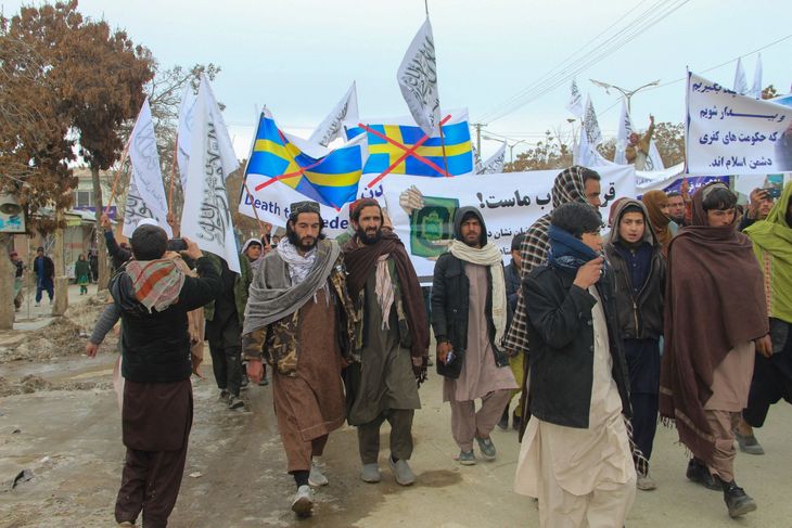 Koran-afbrændingerne affødte demonstrationer i flere lande. Her i Afghanistan 27. januar. Foto: STR/Ritzau Scanpix