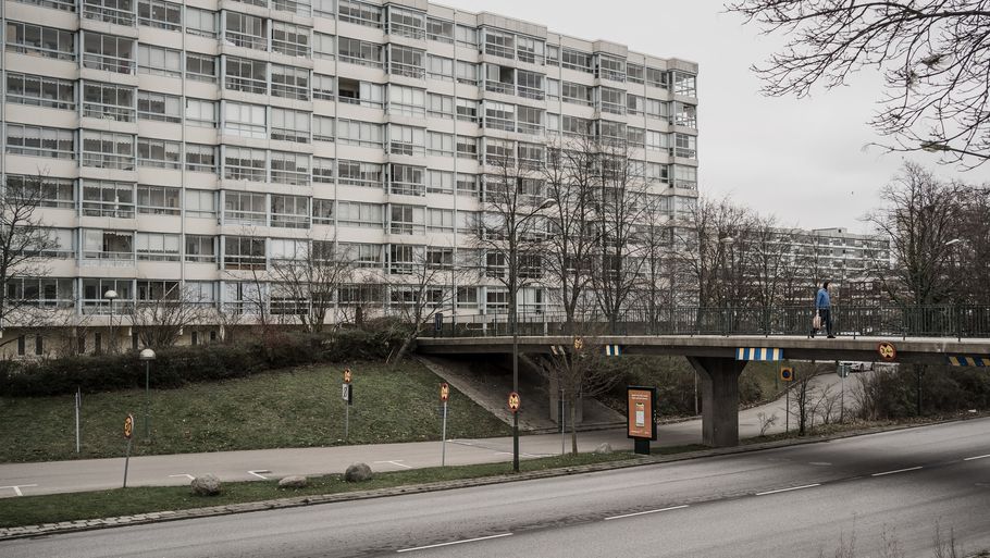 Det er her i Rosengården, at den 15-årige pige er blevet voldtaget. Foto: Aleksander Klug