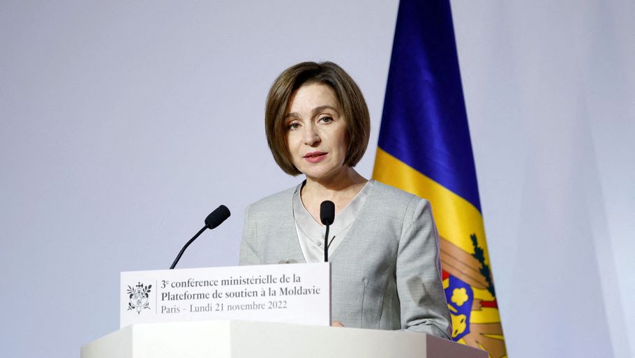 Den moldoviske præsident, Maia Sandu, hævdede, at Rusland har planer om et kup mod Moldova. Foto: Pool/Ritzau Scanpix
