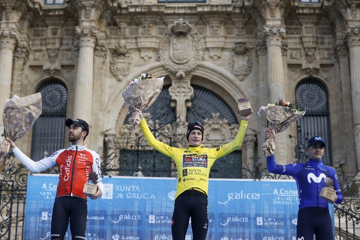 Tre etaper på stribe sikrede i slutningen af februar Jonas Vingegaard den samlede sejr i det spanske etapeløb O Gran Camiño. Foto: Lavandeira/Ritzau Scanpix