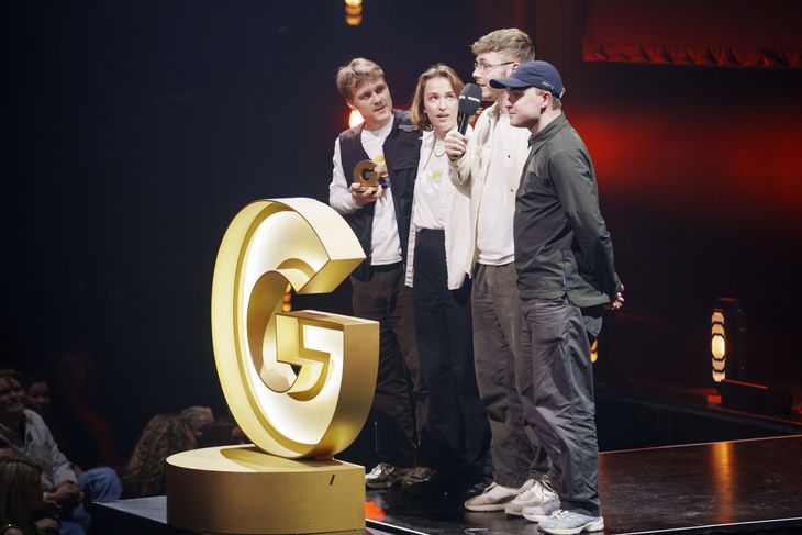 Ved Gaffa-Prisen, der blev uddelt i Musikhuset i Aarhus torsdag, vandt Blæst prisen for årets nye navn. Foto: Bo Amstrup/Ritzau Scanpix 