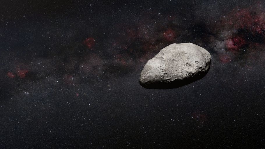 Det Europæiske Rumagentur står bag dette animerede billede af en asteroide. Asteroider passerer ofte Jorden, men den, der kommer forbi lørdag, er usædvanligt stor. (Arkivfoto). Foto: Handout/Ritzau Scanpix