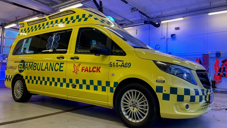 Sådan kommer de danske el-ambulancer til at se ud. Foto: Falck
