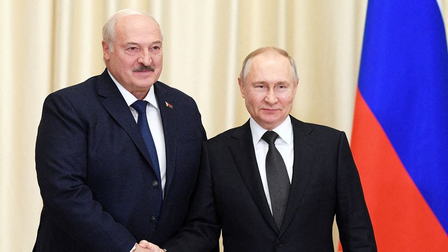 Lukasjenko holdt tale i dag om Putins atomvåben. Foto: Vladimir Astapkovich/Ritzau Scanpix