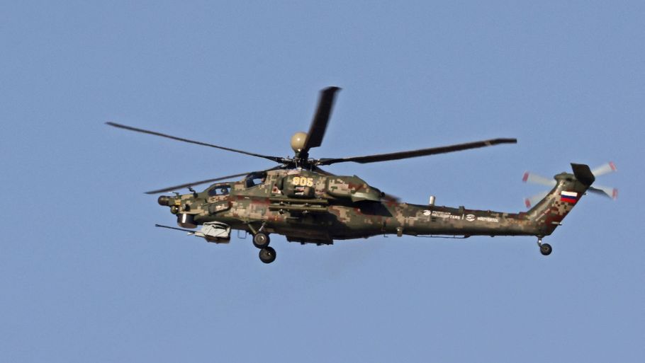 En russisk militærhelikopter af typen Mi-28 er fredag eftermiddag styrtet ned på Krim-halvøen. De to piloter er dræbt. (Arkivfoto) Foto: Giuseppe Cacace/Ritzau Scanpix