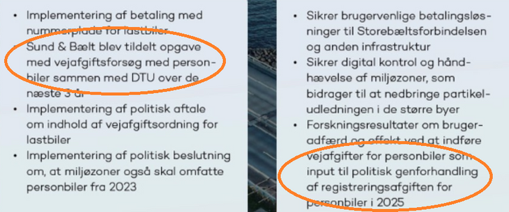 Der skal forhandles vej- og bilafgifter i 2025. Screenshot fra Sund og Bælts årsrapport
