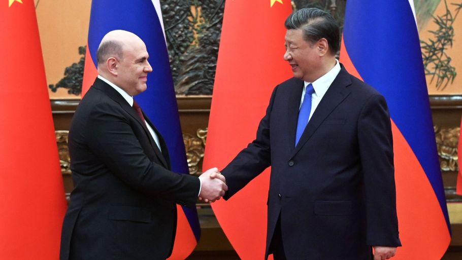 Den russiske premierminister, Mikhail Misjustin, har onsdag også mødtes med Kinas præsident, Xi Jinping. Foto: Alexander Astafyev/Ritzau Scanpix